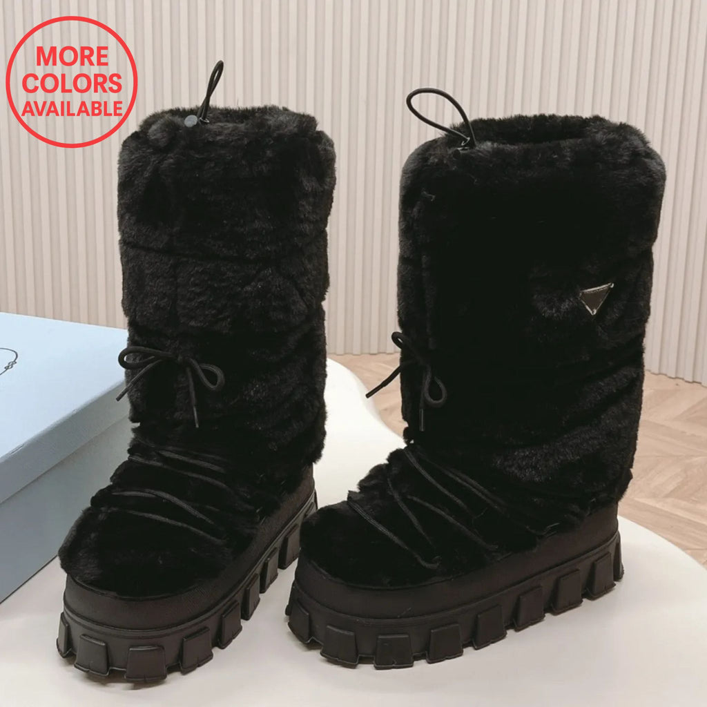 PR Fluffy Knee Boots