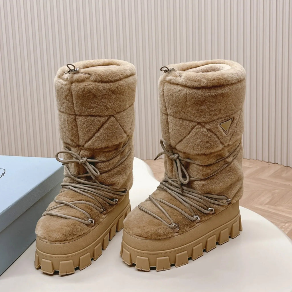 PR Fluffy Knee Boots